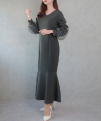 CENEA/セネア CENEA CENEA Vネックシアースリーブマーメイドワンピース/507934497