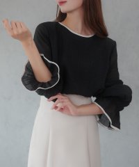 CENEA/セネア CENEA CENEA バイカラーキャンディースリーブシアーブラウス/507934506