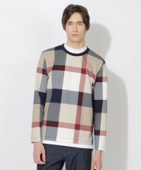 BLACK LABEL CRESTBRIDGE/【WEB・一部店舗限定】フェイクレイヤードチェックカットソー/507893300