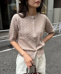 fredy emue/FR刺繍ケーブル柄半袖カーディガン/507926824