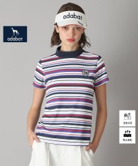 adabat/【新レーベル ADABAT NAVY】吸水速乾/接触冷感 マルチボーダーモックネックT/507937654