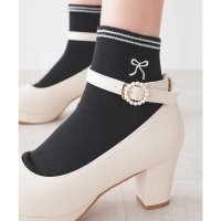 Honeys/ハニーズ Honeys バックル2wayパンプス パンプス 靴 シューズ 2wayパンプス 2way 合皮 変わり織り 無地 ストラップ 太めヒール 滑り止め付/507944324