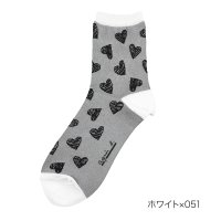 manzoku/マンゾク 満足 【agnes b.】 靴下 ハート柄 クルー丈 (3144－002) 婦人 女性 レディース フクスケ fukuske ふくすけ/506897893