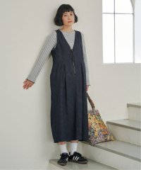 LBC/デニムジップ深Vネックワンピース/507596015