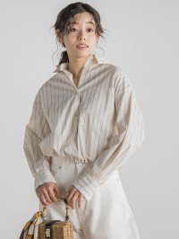 Droite Lautreamont/ドロワット ロートレアモン Droite lautreamont ドロストクロップドシャツ≪洗濯機で洗える≫/507945085