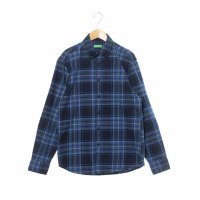 UNITED COLORS OF BENETTON/ユナイテッド カラーズ オブ ベネトン UNITED COLORS OF BENETTON. 胸ポケット付き長袖コットンチェックシャツ/507945568