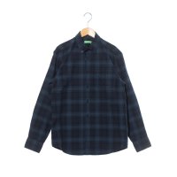 UNITED COLORS OF BENETTON/ユナイテッド カラーズ オブ ベネトン UNITED COLORS OF BENETTON. 胸ポケット付き長袖コットンチェックシャツ/507945568