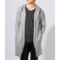 LUXSTYLE/ラグスタイル LUXSTYLE ジャガードロングフーディガン/ロング丈 フード付き 春 夏 秋 無地 ジャガード ボタンレス ガウン コーディガン 羽織り/507948584