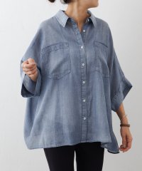 BEARDSLEY/シフォンデニムポンチョシャツ/507951496