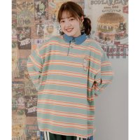 ScoLar/スカラー ScoLar ねこパン刺繍ボーダーラガーシャツ/507951942