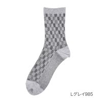 Universal/フクスケ fukuske 福助 【FUKURASHI(ふくらし)】 靴下 ブロック柄 クルー丈 口ゴムなし(37786W)紳士 男性 メンズ フクスケ fuku/507952059