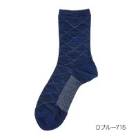Universal/フクスケ fukuske 福助 【FUKURASHI(ふくらし)】 靴下 ダイヤ柄 クルー丈 足底メッシュ(37788W)紳士 男性 メンズ フクスケ fuku/507952061