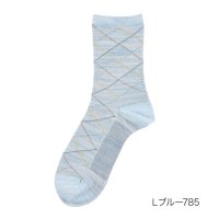 Universal/フクスケ fukuske 福助 【FUKURASHI(ふくらし)】 靴下 ダイヤ柄 クルー丈 足底メッシュ(37788W)紳士 男性 メンズ フクスケ fuku/507952061