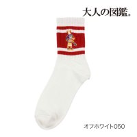 Universal/フクスケ fukuske 福助 【大人の図鑑】 靴下 古代エジプト編 無地 リブライン ワンポイント刺繍 クルー丈 ホルス(3182－04N)婦人 女性 レディ/507952079