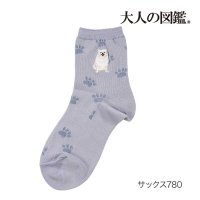 Universal/フクスケ fukuske 福助 【大人の図鑑】 靴下 ポメラニアン編 肉球柄 ワンポイント刺繍 ショート丈 ポメラニアン(3182－11N)婦人 女性 レディー/507952086