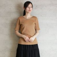 JUNGLE JALOPY/ジャングルジャロピー JUNGLE JALOPY Vネック5分袖コットンリブTシャツ 無地 カジュアル Uネック シンプル オーバーサイズ コットン クルーネッ/507953620