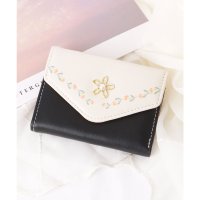 Lace Ladies/レースレディース Lace Ladies フラワー モチーフ付き レザー調 三つ折り 財布/507954027