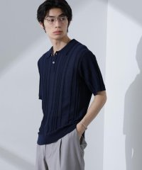NANO universe/ストライプニットポロ 半袖/507838798
