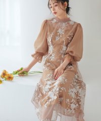 RUIRUE BOUTIQUE/ルイルエブティック RUIRUE BOUTIQUE チュール刺繍切り替えタックワンピースドレス/507895122