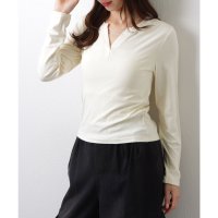 Lace Ladies/レースレディース Lace Ladies キーネック ソリッドカラー 長袖 コンパクト トップス/507953505