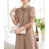 Lace Ladies/レースレディース Lace Ladies 2WAY レースボレロ付き Aライン ベーシック ロング ワンピース/507954024