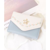 Lace Ladies/レースレディース Lace Ladies フラワー モチーフ付き レザー調 三つ折り 財布/507954027