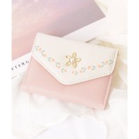 Lace Ladies/レースレディース Lace Ladies フラワー モチーフ付き レザー調 三つ折り 財布/507954027