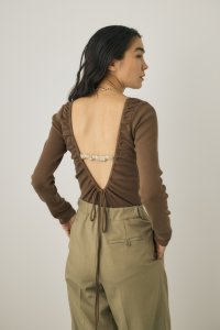 moussy/バックオープンニットボディスーツ　オーガニックコットン×再生繊維混/507954969