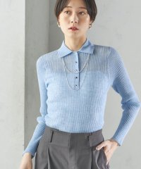 SHIPS WOMEN/〈手洗い可能〉シアー リブ 長袖 ポロ ニット/507955163