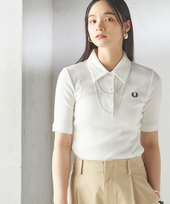 fredperry フリル袖ポロシャツ　RIBBED SHIRT fredperry フリル袖ポロシャツRIBBED SHIRT