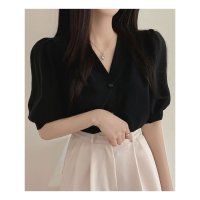 VIVIDLADY/ビビッドレディ VIVIDLADY Vネックパフスリーブブラウス半袖 全4色/507956806