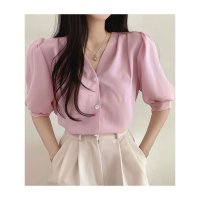 VIVIDLADY/ビビッドレディ VIVIDLADY Vネックパフスリーブブラウス半袖 全4色/507956806
