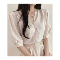 VIVIDLADY/ビビッドレディ VIVIDLADY Vネックパフスリーブブラウス半袖 全4色/507956806
