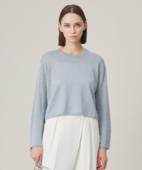 ICB（LARGE SIZE）/【洗える】 リネンレーヨンハイゲージ クロップドプルオーバー/507956928