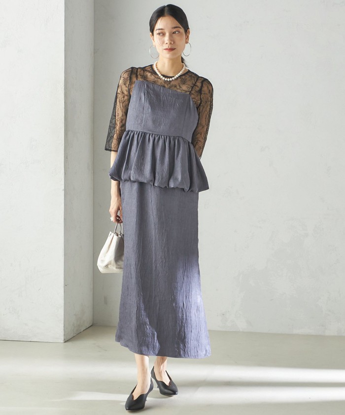 Coast ディップヘム ペプラム レース ペンシルドレス レディース