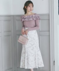 tocco closet/トッコクローゼット tocco closet 後ろレースアップリボンプリントマーメイドスカート/507958347