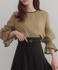 CENEA/セネア CENEA CENEA バイカラーキャンディースリーブシアーブラウス/507934506