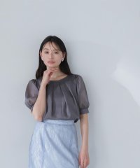 NATURAL BEAUTY BASIC/タックシアースリーブブラウス/507955001