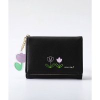 Lace Ladies/レースレディース Lace Ladies フラワー チャーム付き レザー調 三つ折り 財布/507958655