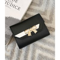 Lace Ladies/レースレディース Lace Ladies メタリック リボン付き レザー調 二つ折り 財布/507958659