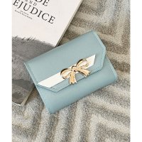 Lace Ladies/レースレディース Lace Ladies メタリック リボン付き レザー調 二つ折り 財布/507958659