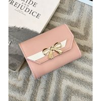 Lace Ladies/レースレディース Lace Ladies メタリック リボン付き レザー調 二つ折り 財布/507958659