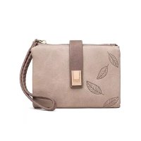 Lace Ladies/レースレディース Lace Ladies ストラップ付き スエード調 リーフ柄 二つ折り 財布/507958661