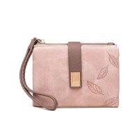 Lace Ladies/レースレディース Lace Ladies ストラップ付き スエード調 リーフ柄 二つ折り 財布/507958661