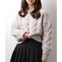 Lace Ladies/レースレディース Lace Ladies もこもこ ケーブル柄 ショート ニット プルオーバー/507958724