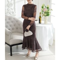 Lace Ladies/レースレディース Lace Ladies フラワー 総レース マーメイド ドレス ワンピース/507958770