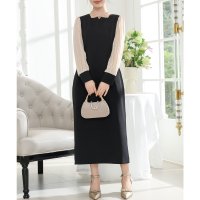 Lace Ladies/レースレディース Lace Ladies スクエア キーネック ハイウエスト タイト ワンピース/507958774