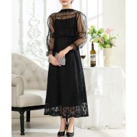 Lace Ladies/レースレディース Lace Ladies 2WAY シアー トップス付き 花柄 レース ロング ワンピース/507958778