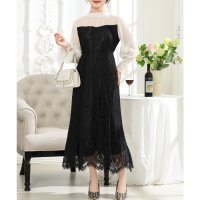 Lace Ladies/レースレディース Lace Ladies キャンディ袖 クラシカル レース ドッキング ワンピース/507958781
