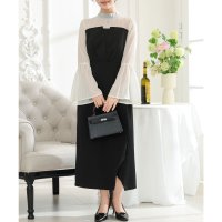 Lace Ladies/レースレディース Lace Ladies フェイクレイヤード タック プリーツ タイト ワンピース/507958783